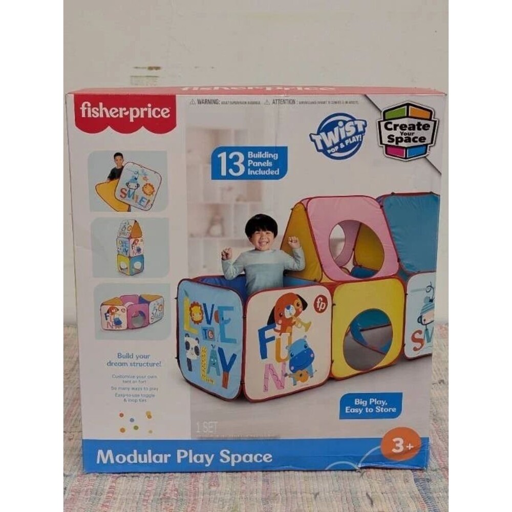 Fisher-Price Modular Play Space 13 Panel Pop Up Kids Play Tent Fort NEW